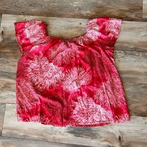 Hilo Hattie Vibrant Red Women's Blouse made in Hawaii